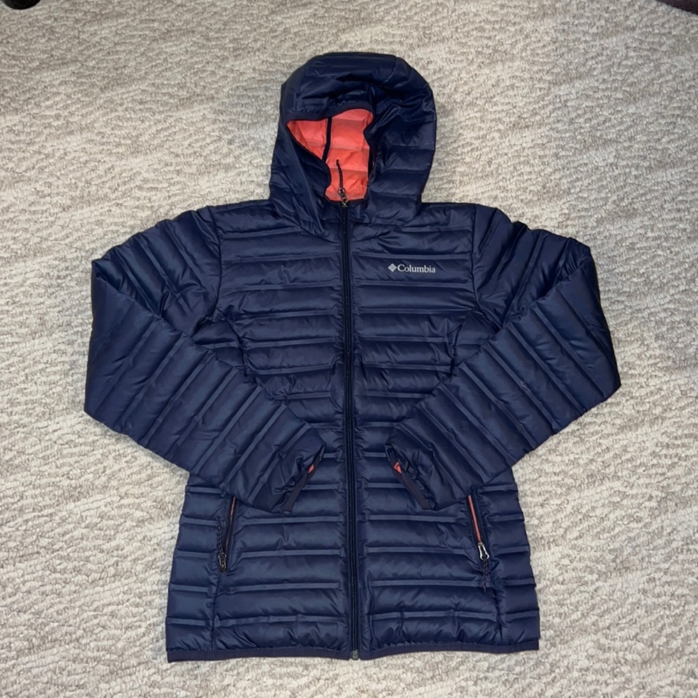 Columbia Puffer Coat in Navy Blue